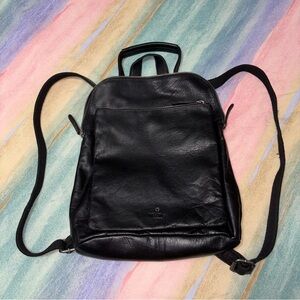 Wild West los Angeles Quinn Black Leather Backpack Shoulder Bag Adjustable Strap